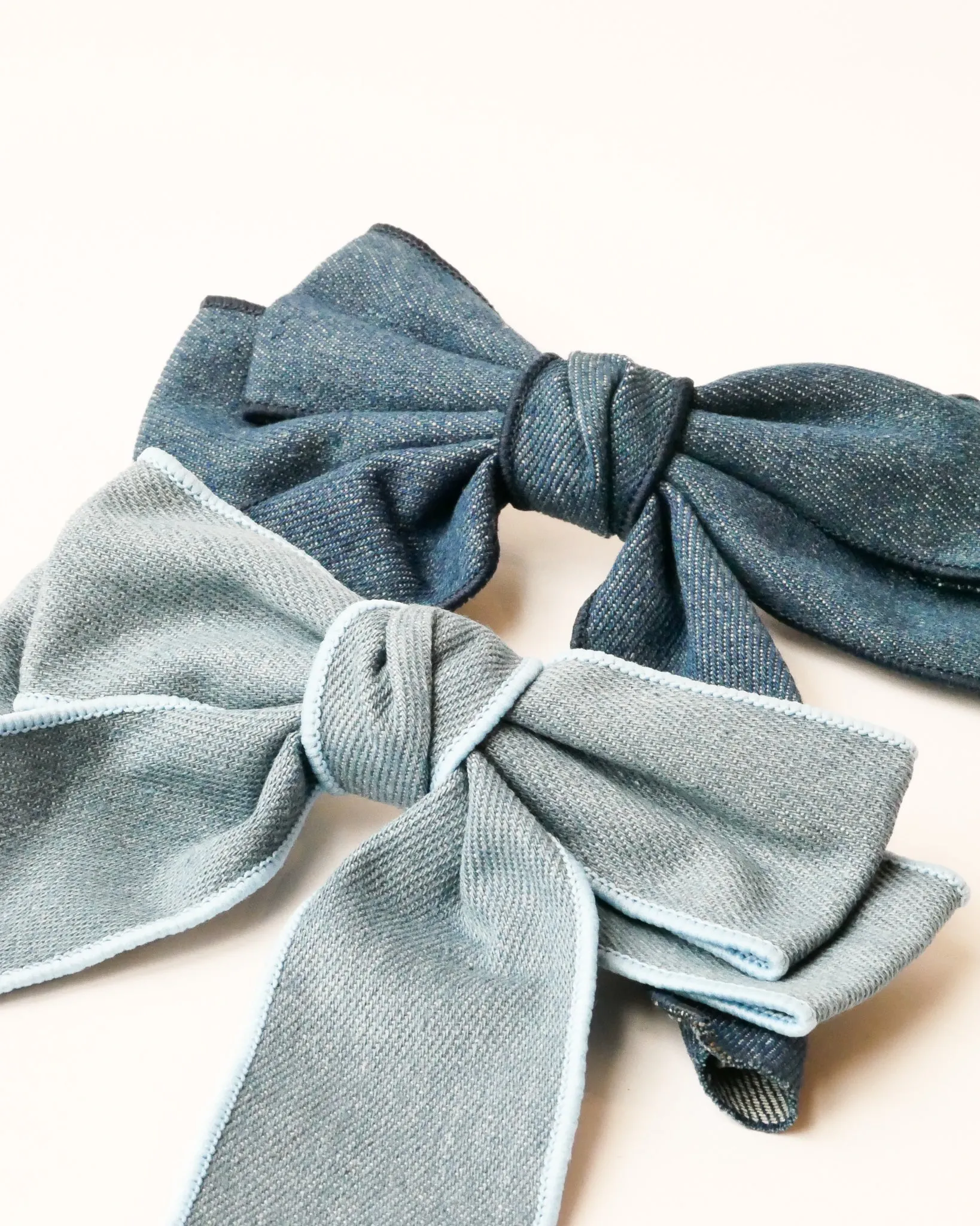 Bow Hair Clip Denim