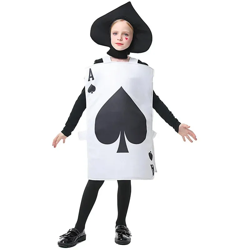 Boy Ace of Spades Hearts Poker Playing Card Costume