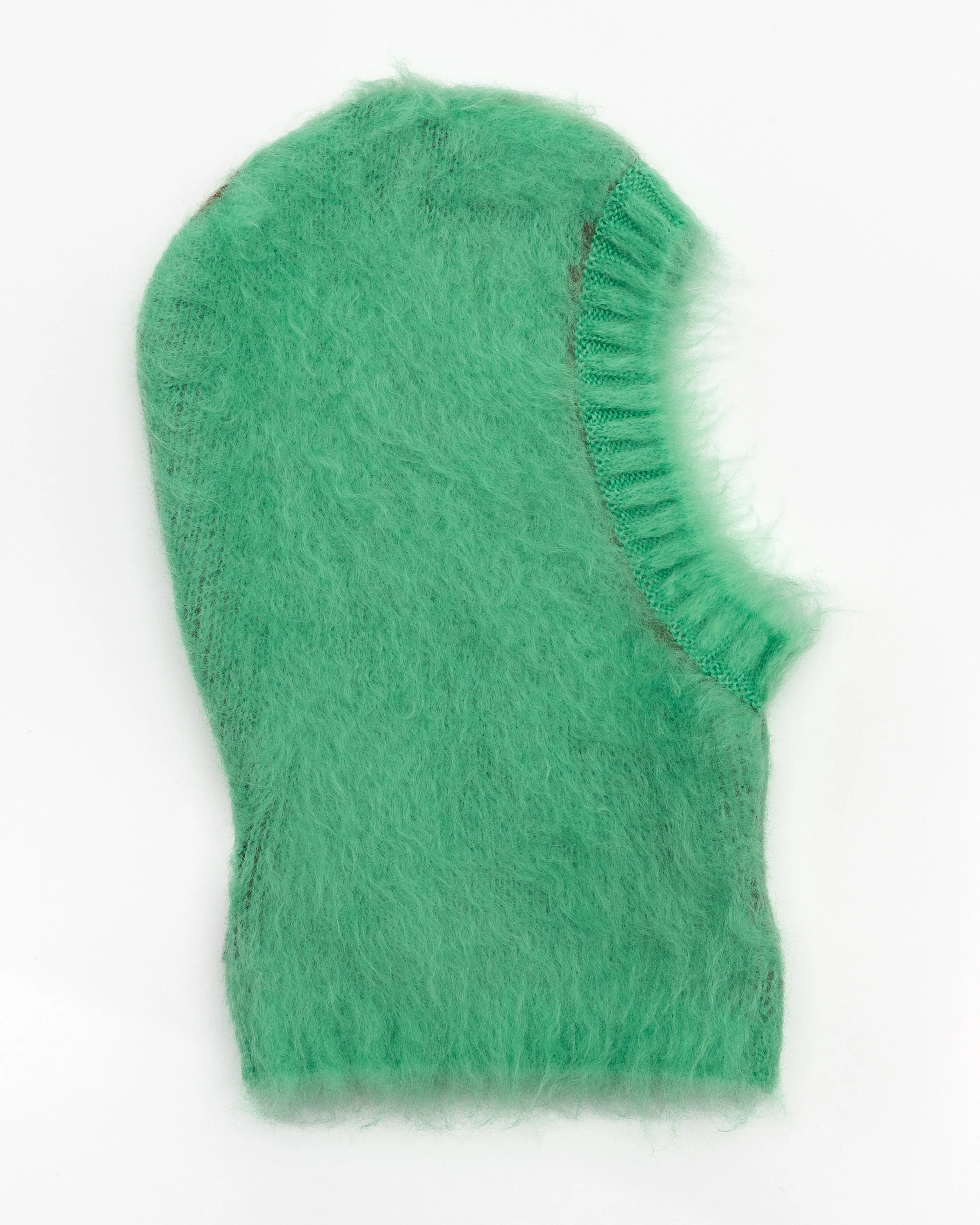 Brushed Mohair Mask in Brown and Mint