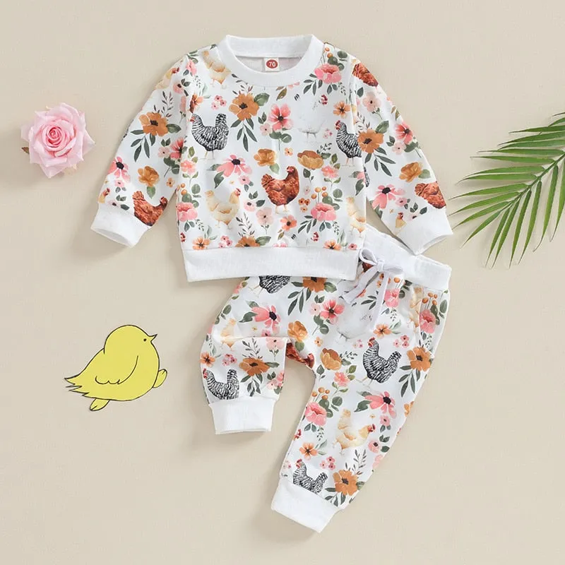 CHICKENS Floral Outfit