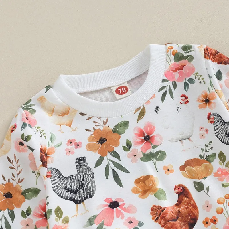 CHICKENS Floral Outfit