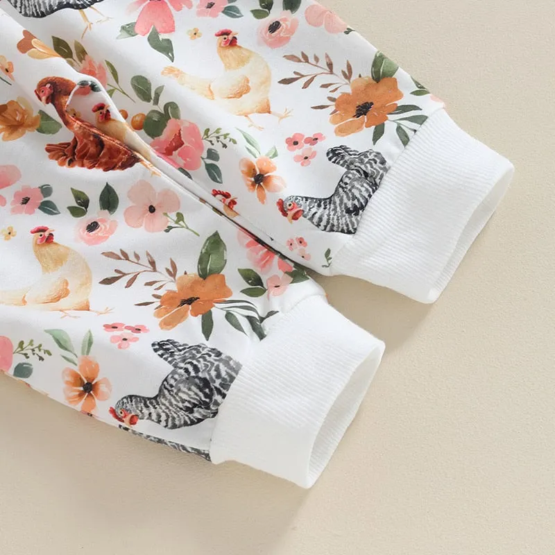 CHICKENS Floral Outfit