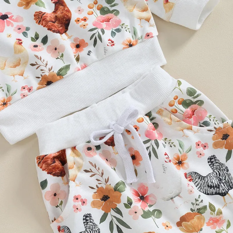 CHICKENS Floral Outfit