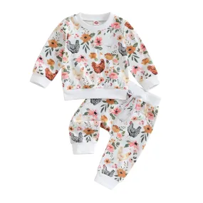 CHICKENS Floral Outfit