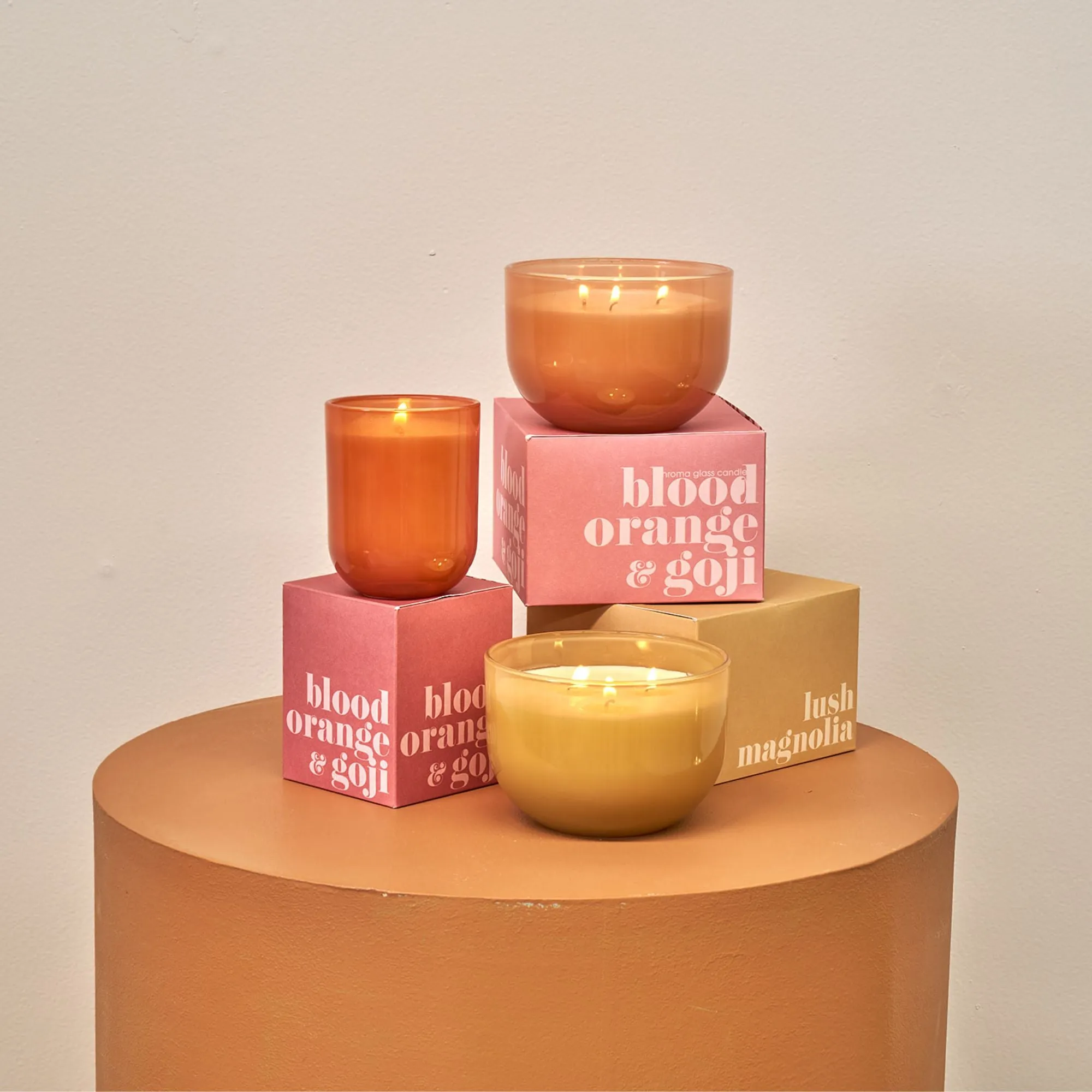 Chroma Glass Candle - Large - Blood Orange & Goji