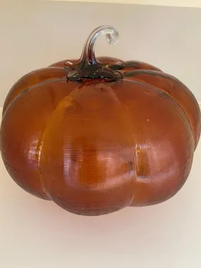 Cross Hatch Glass Pumpkin