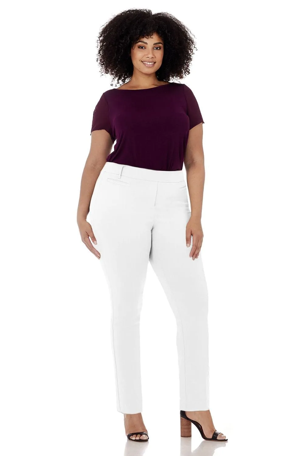 Curvy Pull-on Tummy Control Pants with Real Pockets