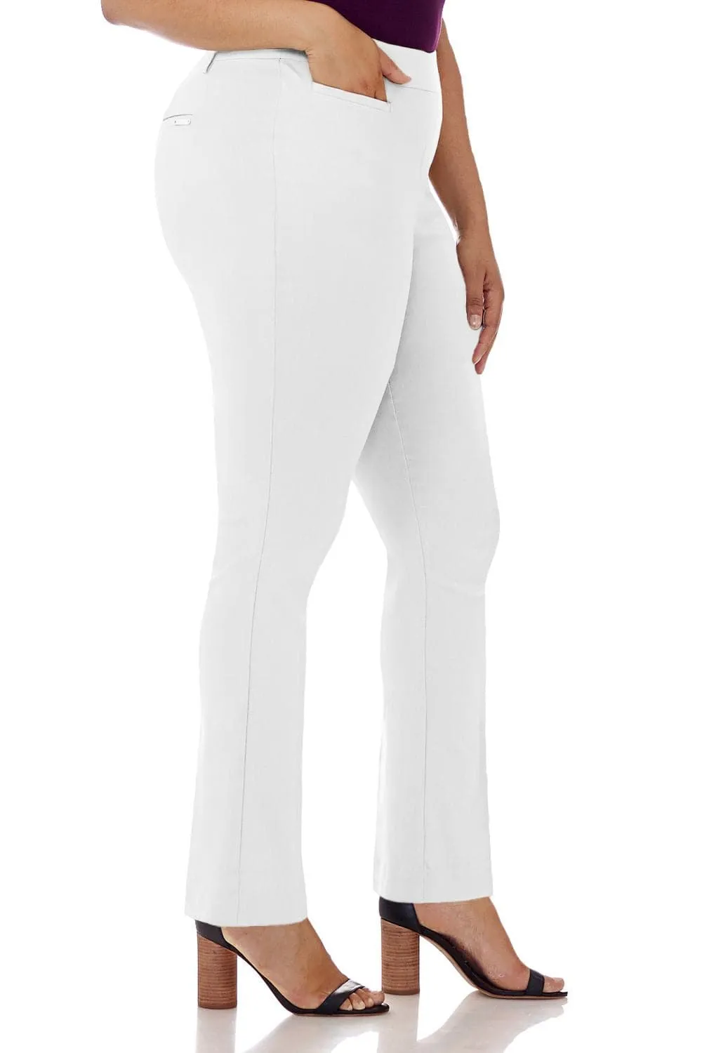 Curvy Pull-on Tummy Control Pants with Real Pockets