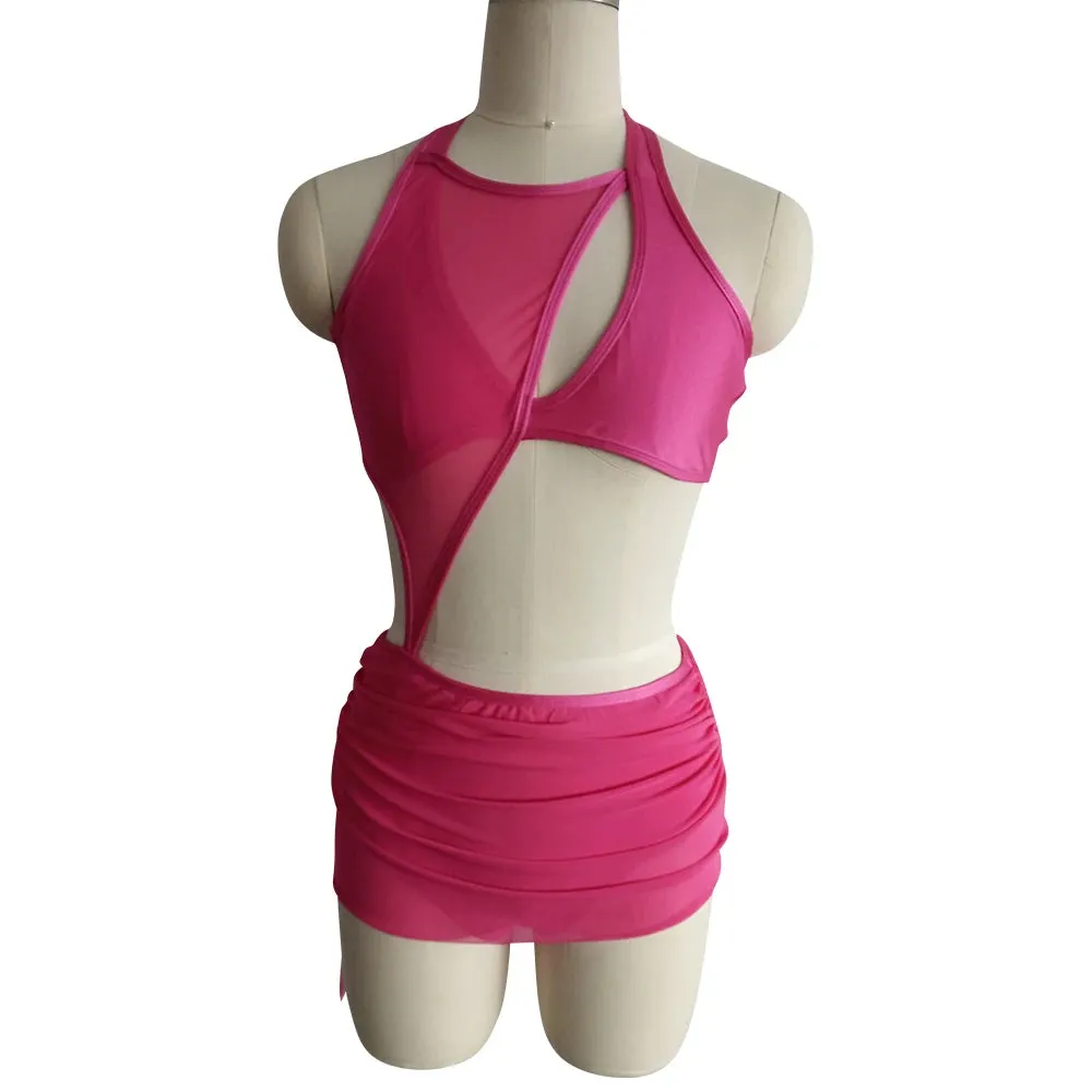 #D0010-B N nylon/Lycra Mesh Modern Contempory Dance Costume- Dance School - Troupe or Solo Performance