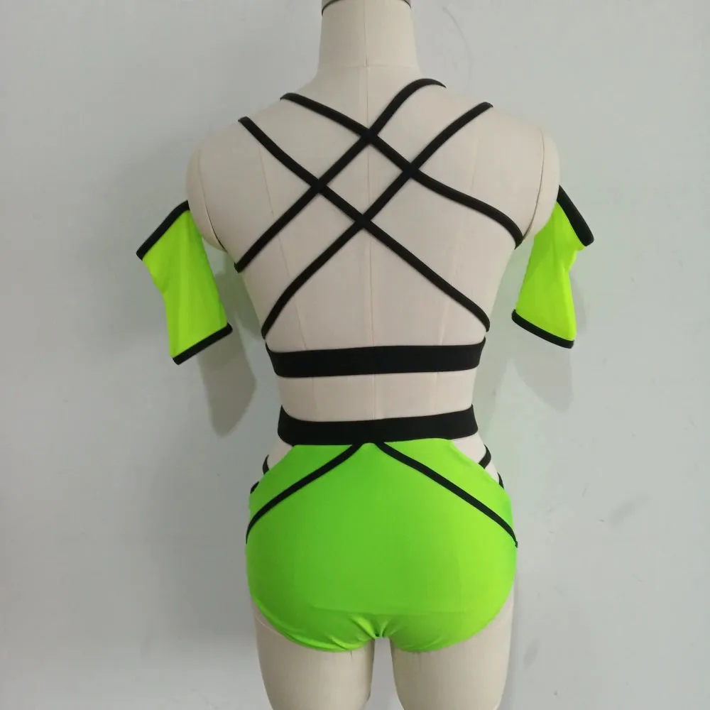 #D006-A Nylon/Lycra Mesh Modern Contempory Dance Costume- Dance School - Troupe or Solo Performance