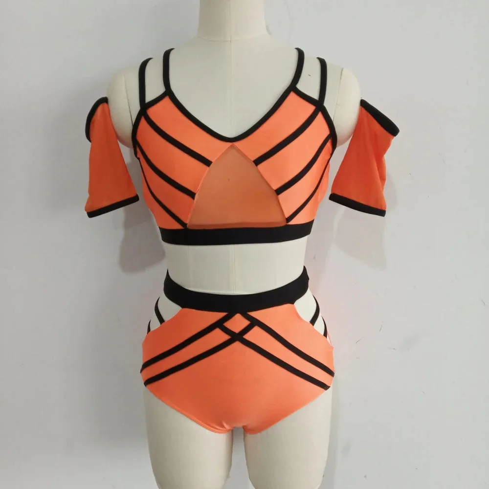 #D006-A Nylon/Lycra Mesh Modern Contempory Dance Costume- Dance School - Troupe or Solo Performance