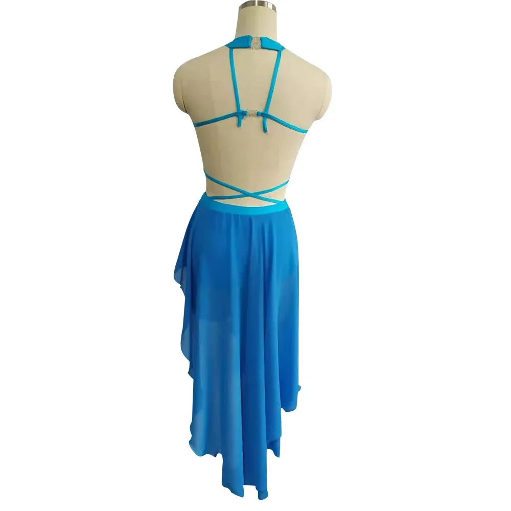 #D025-A ADULT Nylon/Lycra Mesh Modern Lyrical Dress-Dance School- Troupe or Solo Performance