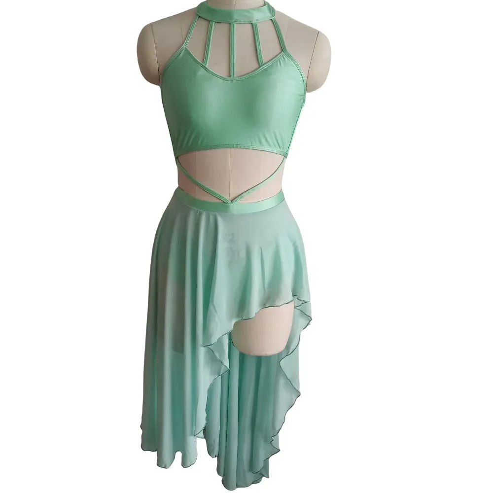 #D025-A ADULT Nylon/Lycra Mesh Modern Lyrical Dress-Dance School- Troupe or Solo Performance