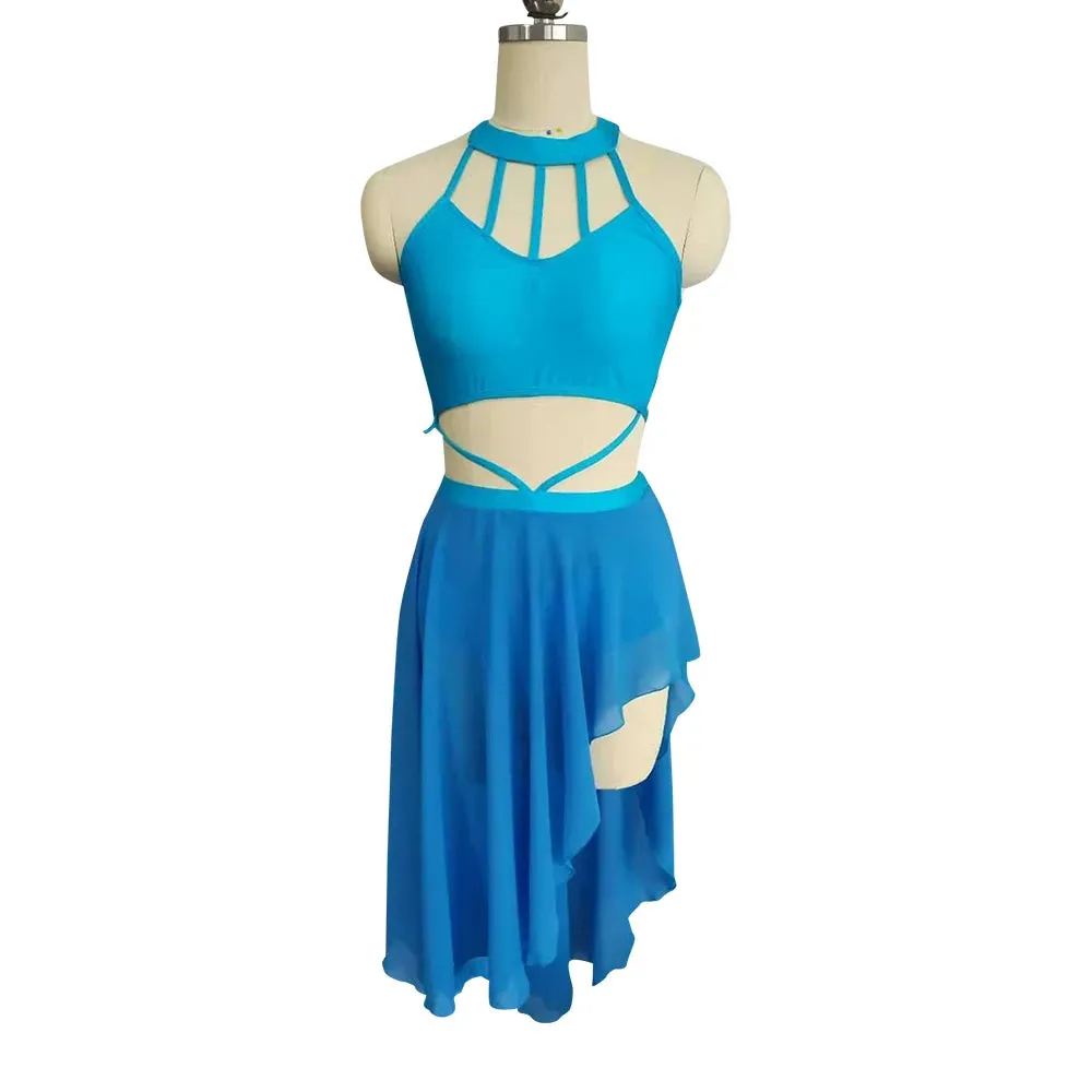 #D025-A ADULT Nylon/Lycra Mesh Modern Lyrical Dress-Dance School- Troupe or Solo Performance