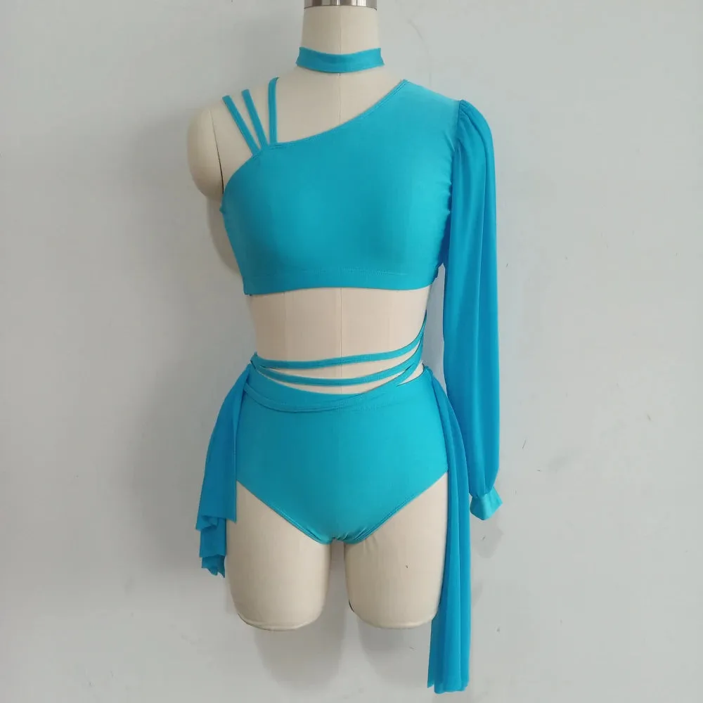 #D636-C  CHILDS Nylon/Lycra Mesh Modern- Contempory Dance Costume-Dance School Troupe or Solo