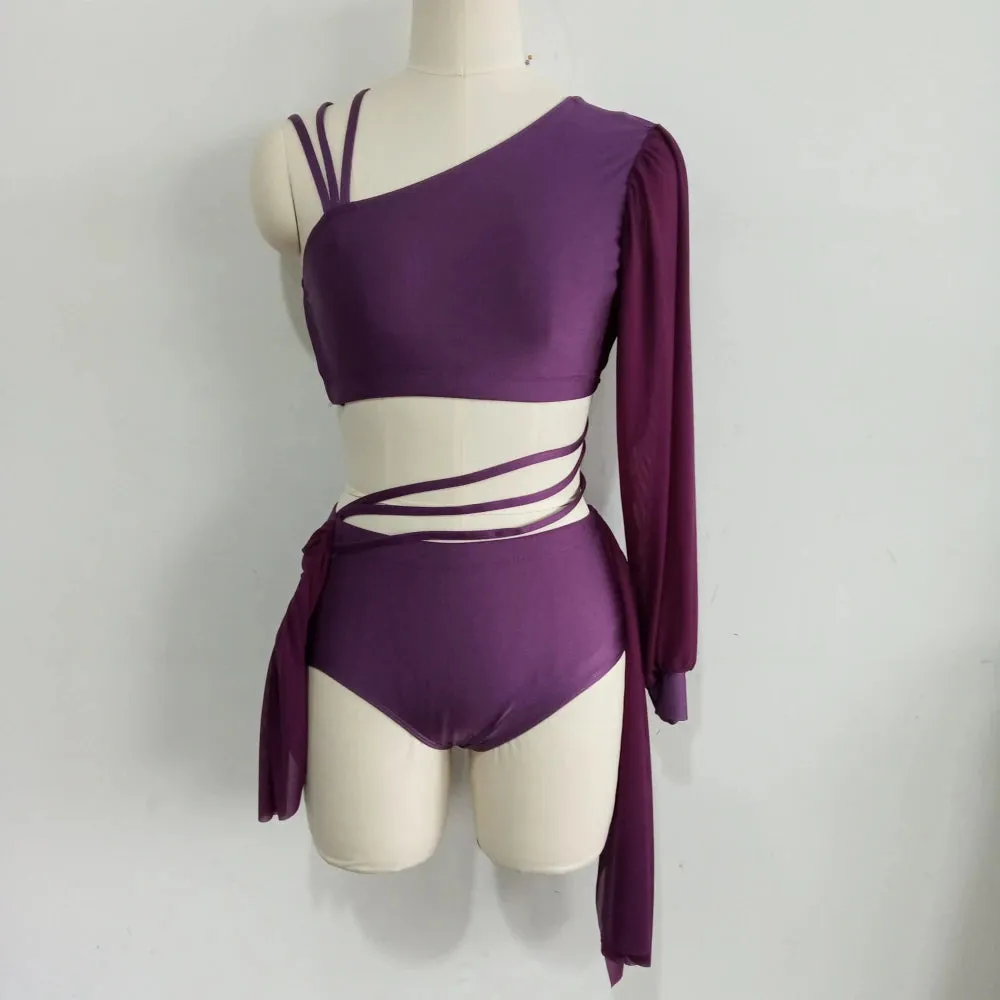 #D636-C  CHILDS Nylon/Lycra Mesh Modern- Contempory Dance Costume-Dance School Troupe or Solo