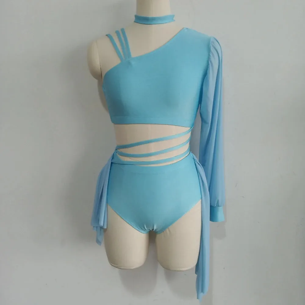 #D636-C  CHILDS Nylon/Lycra Mesh Modern- Contempory Dance Costume-Dance School Troupe or Solo