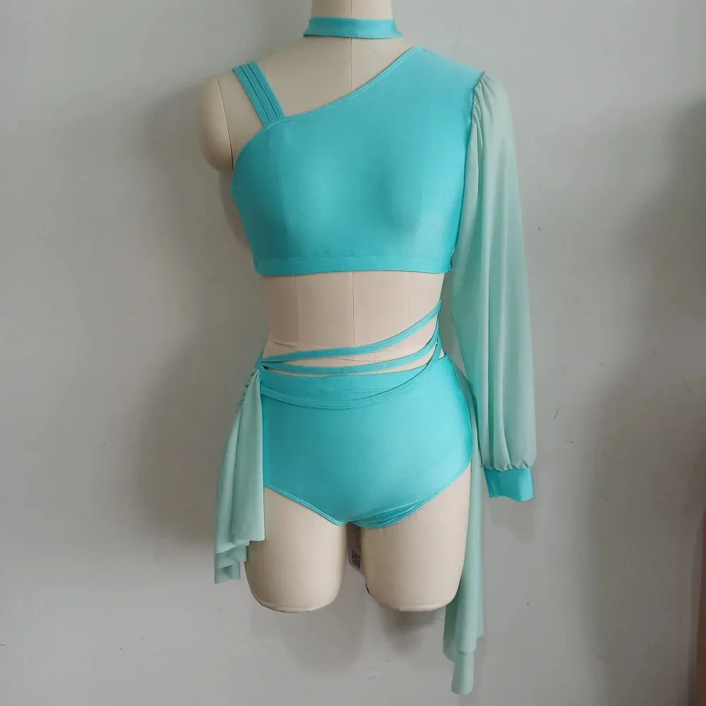 #D636-C  CHILDS Nylon/Lycra Mesh Modern- Contempory Dance Costume-Dance School Troupe or Solo