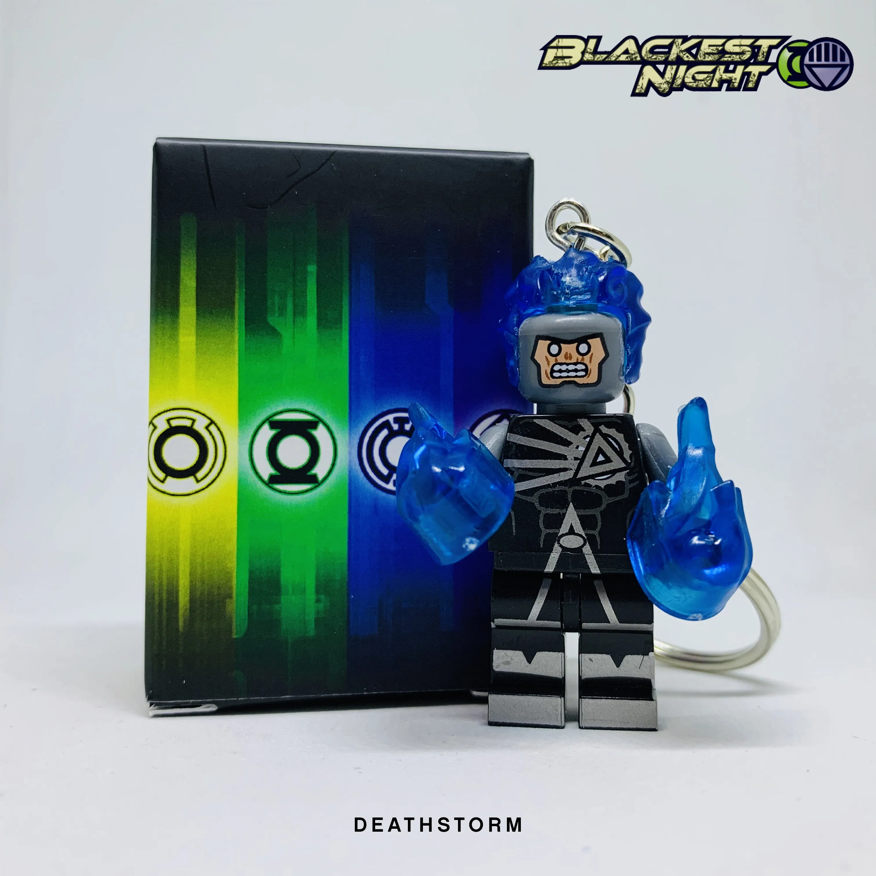 Deathstorm (Black Lantern) Custom Minifigure Keychain