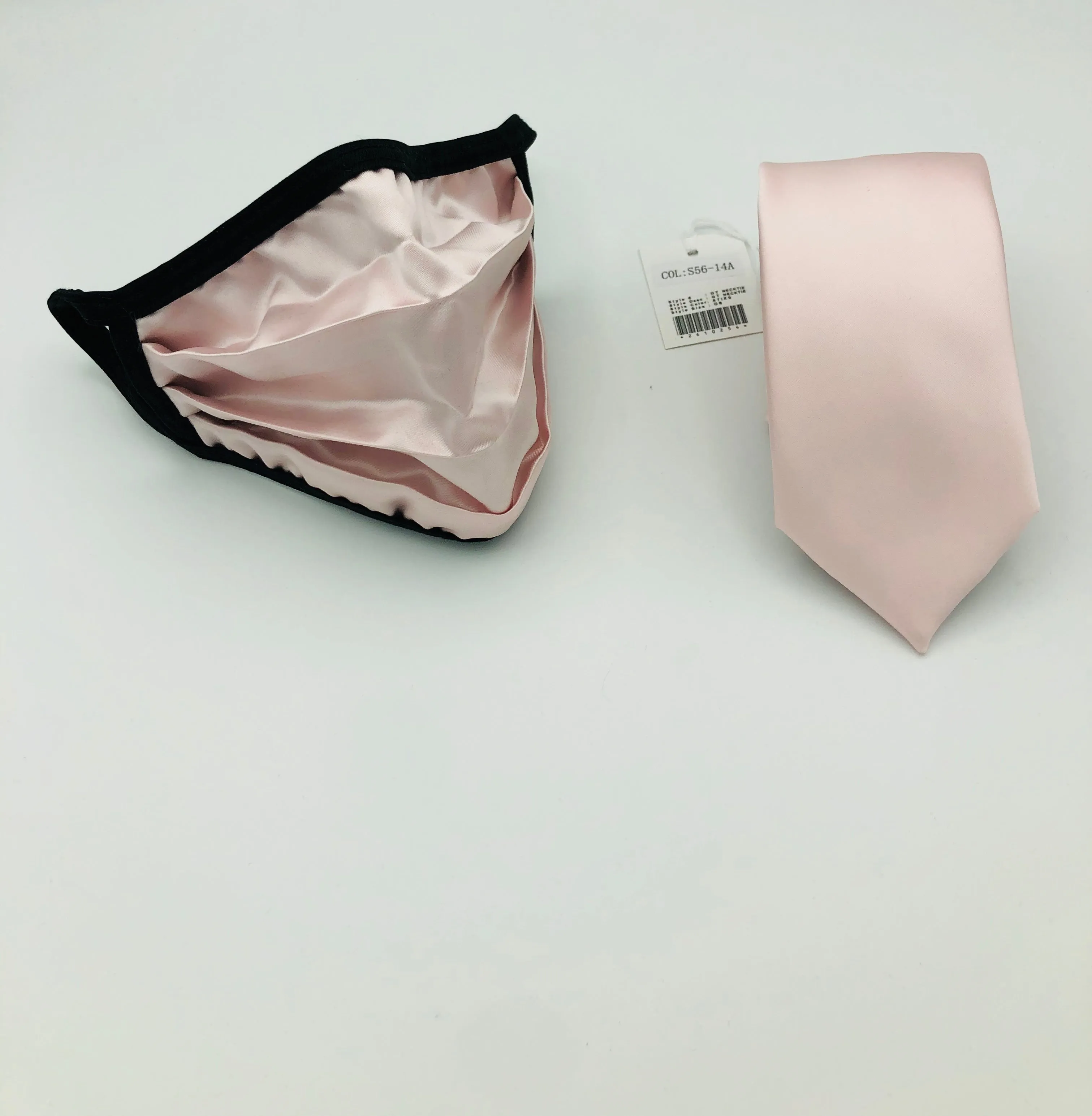 Face Mask & Tie Set S56-14A, Lite Pink