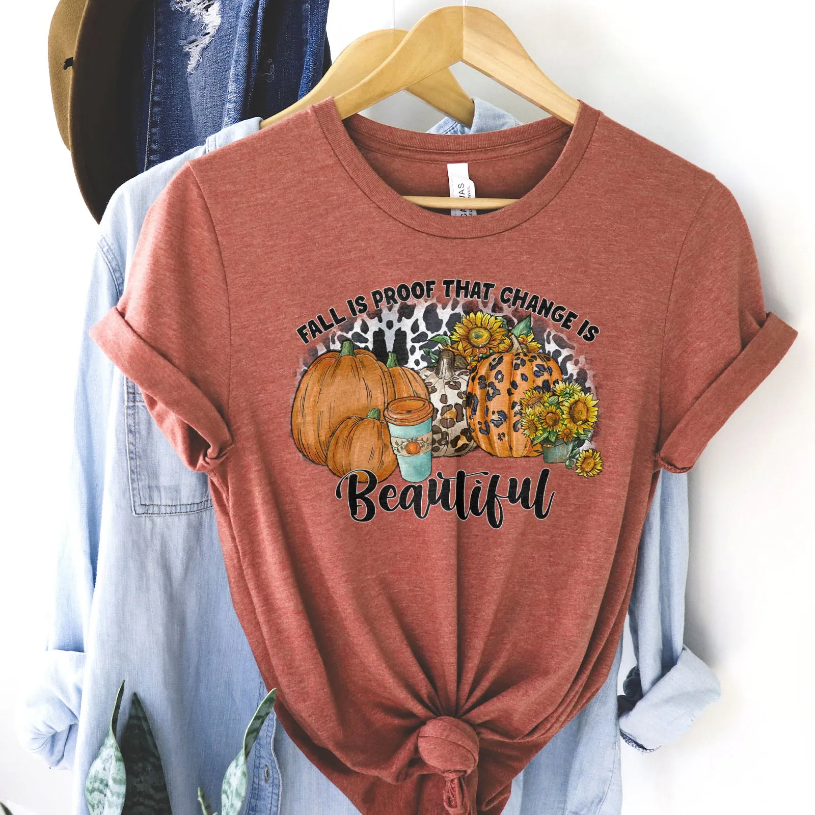 Fall Is Proof That Change Is Beautiful Leopard Tee