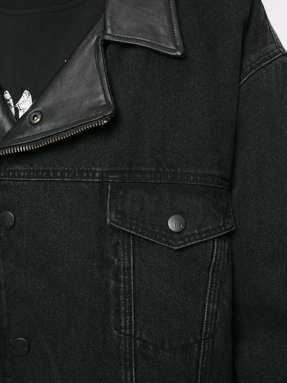 FANG LIP MOTO DENIM JACKET BLACK DENIM