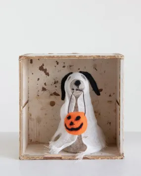 Felted Wool Trick-or-Treat Dog