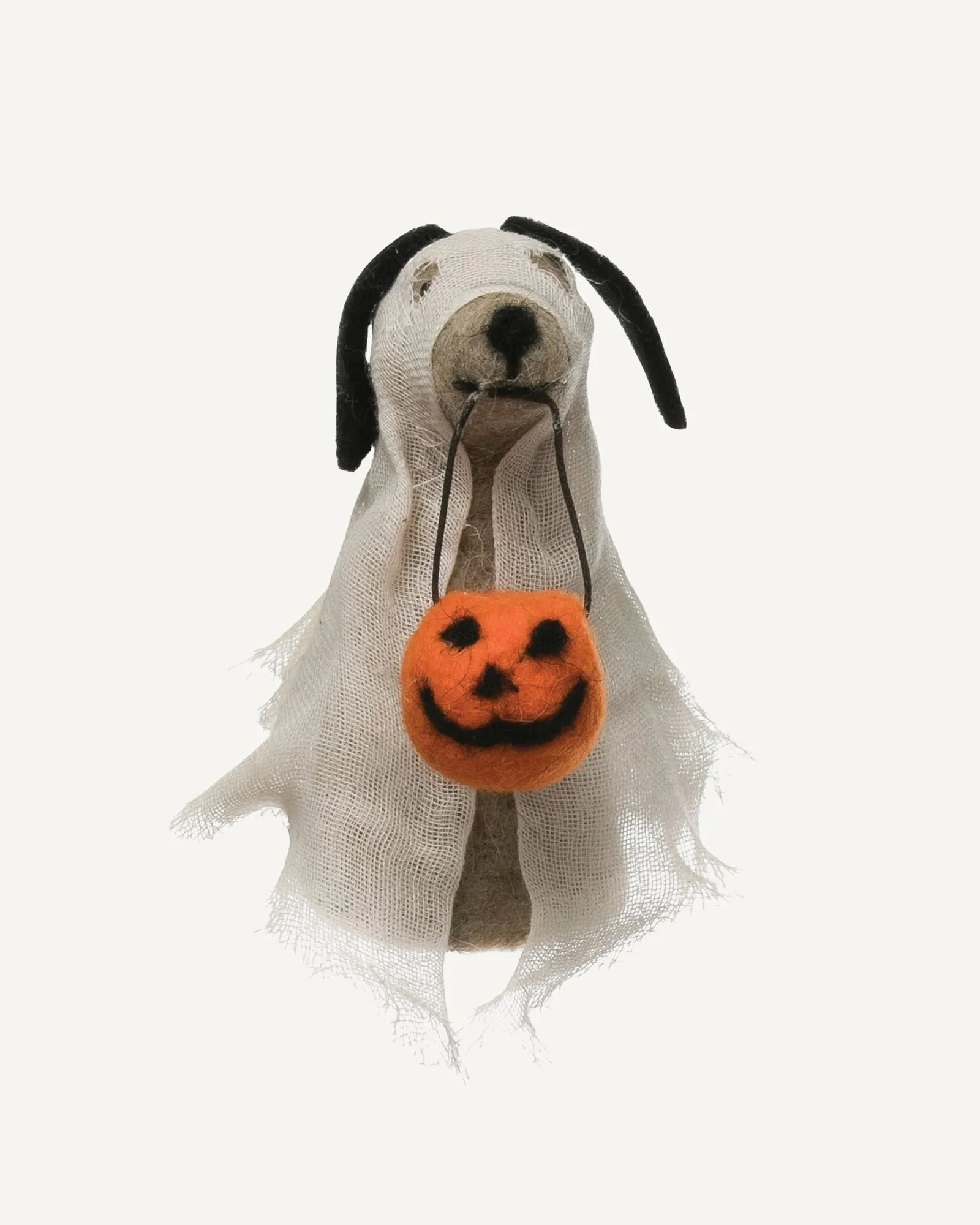 Felted Wool Trick-or-Treat Dog