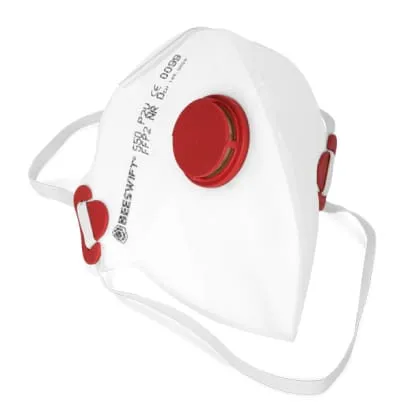 Fold Flat P2 Dust Mask With Valve (Pack Of 20) -Beeswift 2FF2V