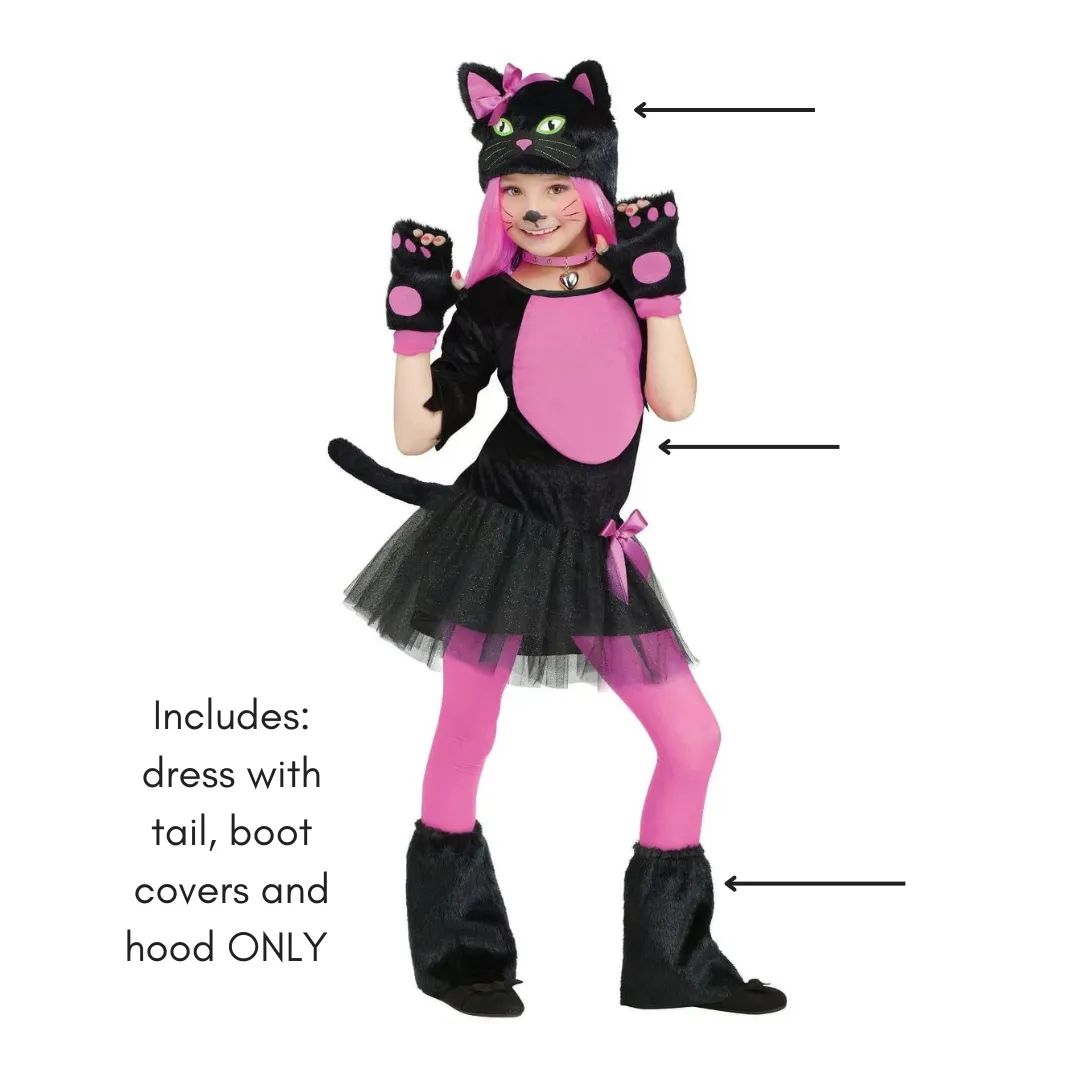 FunWorld Miss Kitty Cat Girl's Small 6-6X Halloween Costume