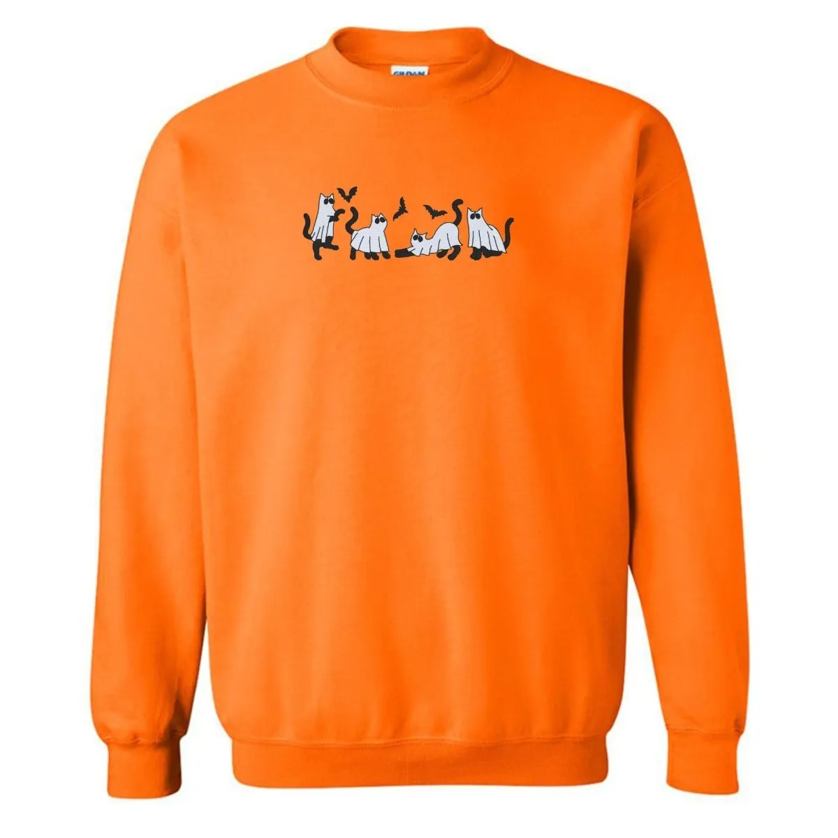 'Ghost Cats' Embroidered Crewneck Sweatshirt