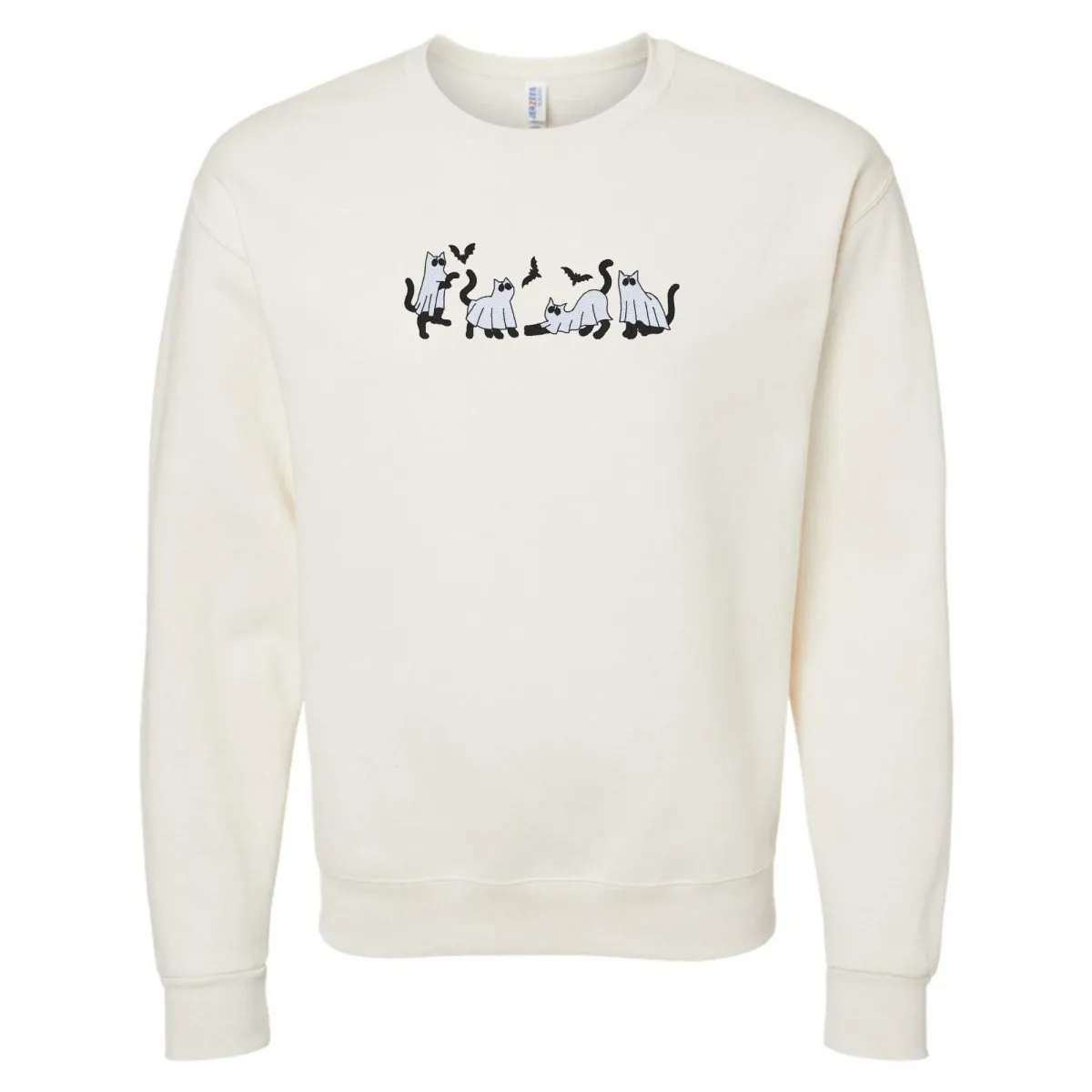 'Ghost Cats' Embroidered Crewneck Sweatshirt