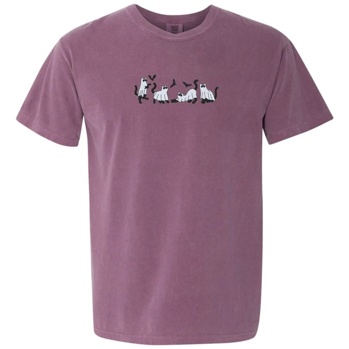 'Ghost Cats' Embroidered T-Shirt