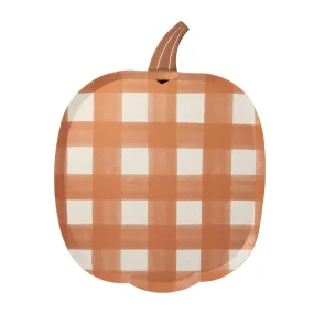 gingham pumpkin plates