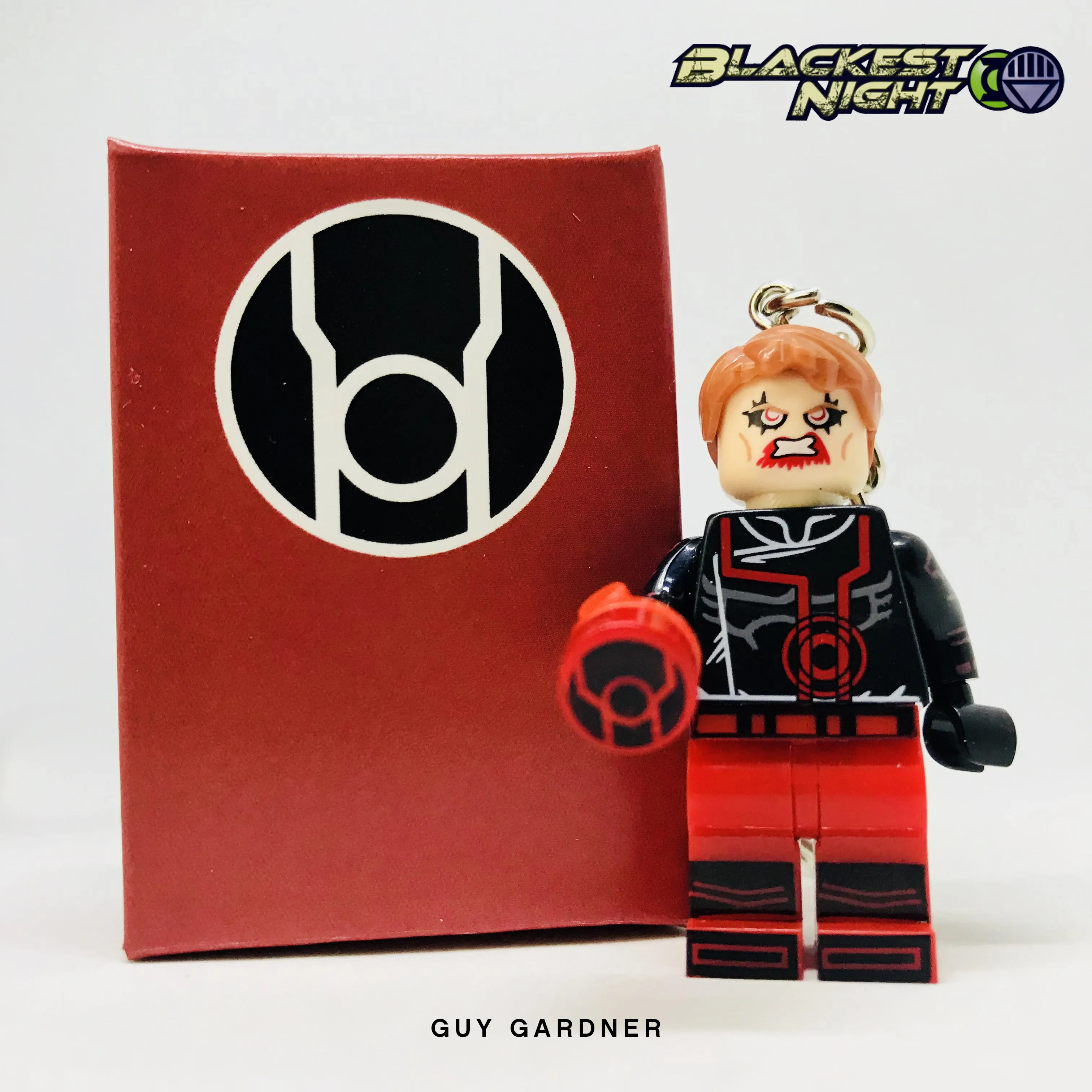 Guy Gardner (Red Lantern) Custom Minifigure Keychain