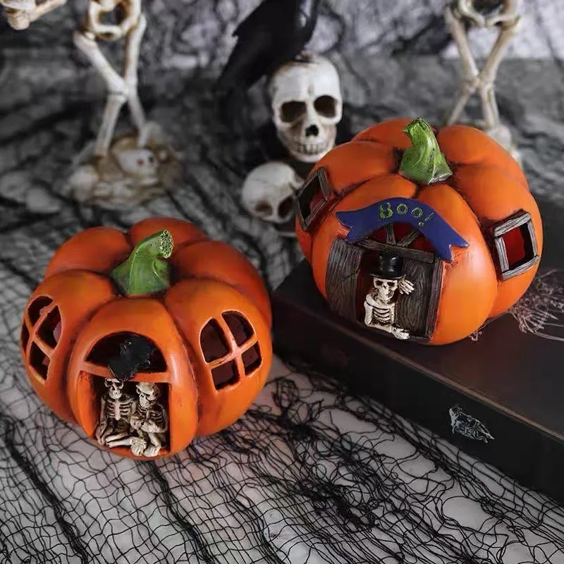 Halloween Skeletons' Pumpkin Hideout