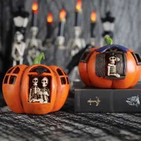 Halloween Skeletons' Pumpkin Hideout