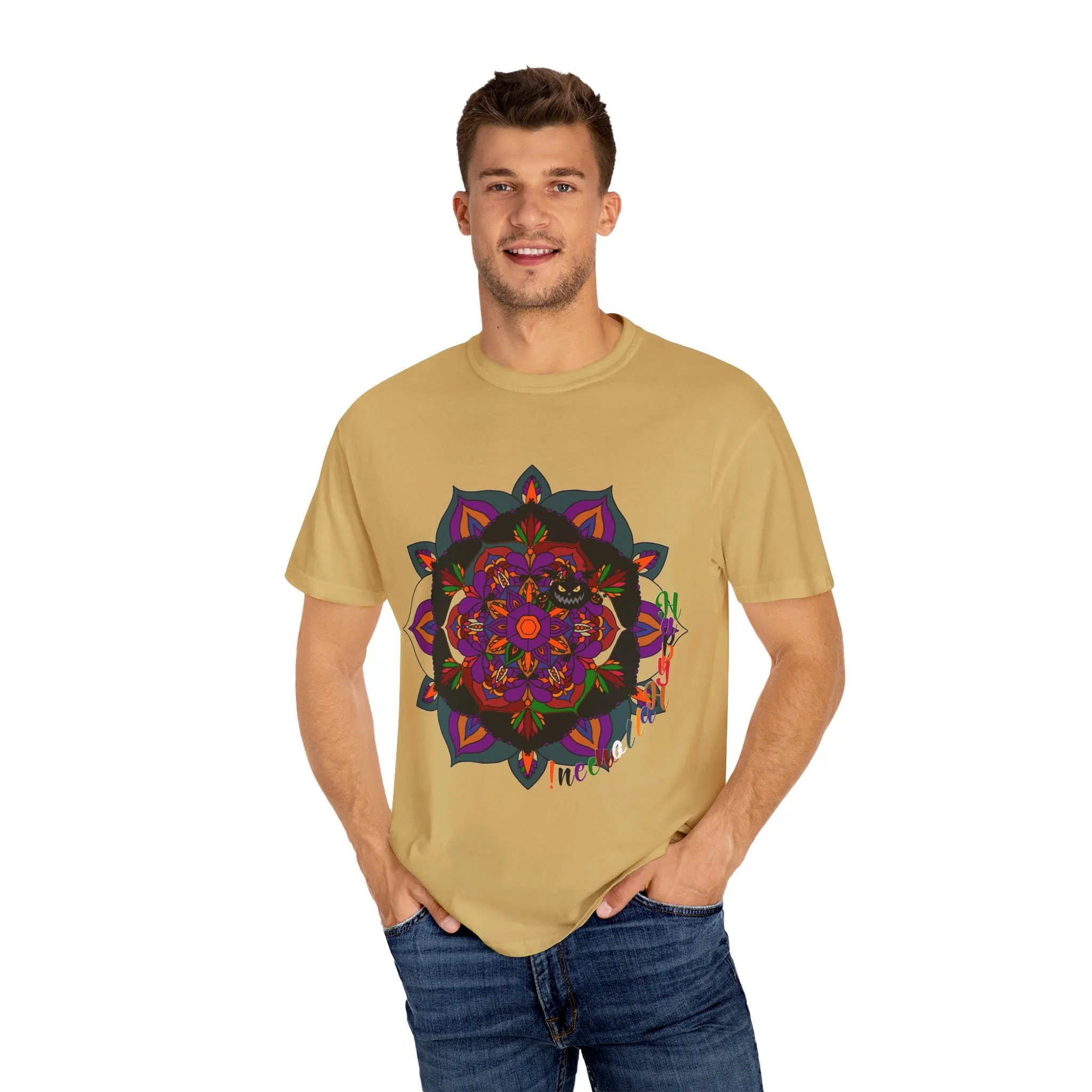 Handmade Mandala Design Halloween T-shirt - Unisex