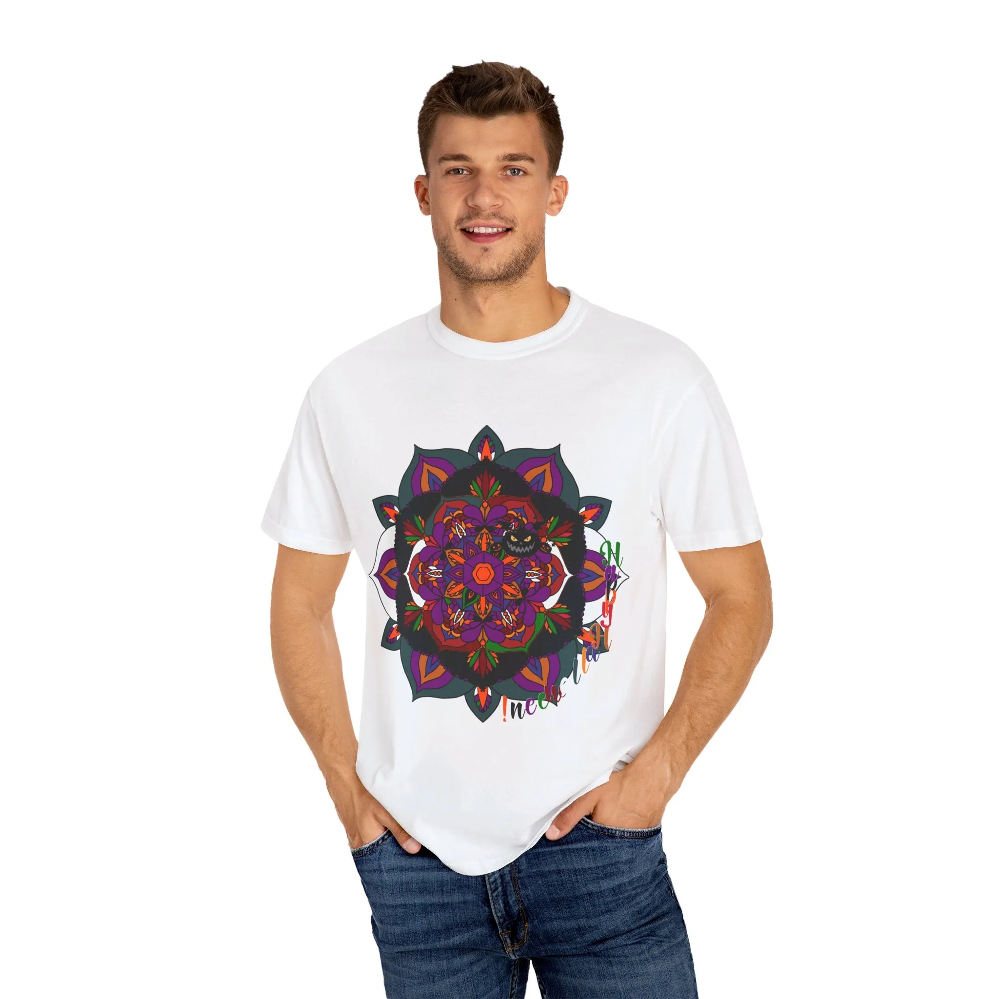 Handmade Mandala Design Halloween T-shirt - Unisex