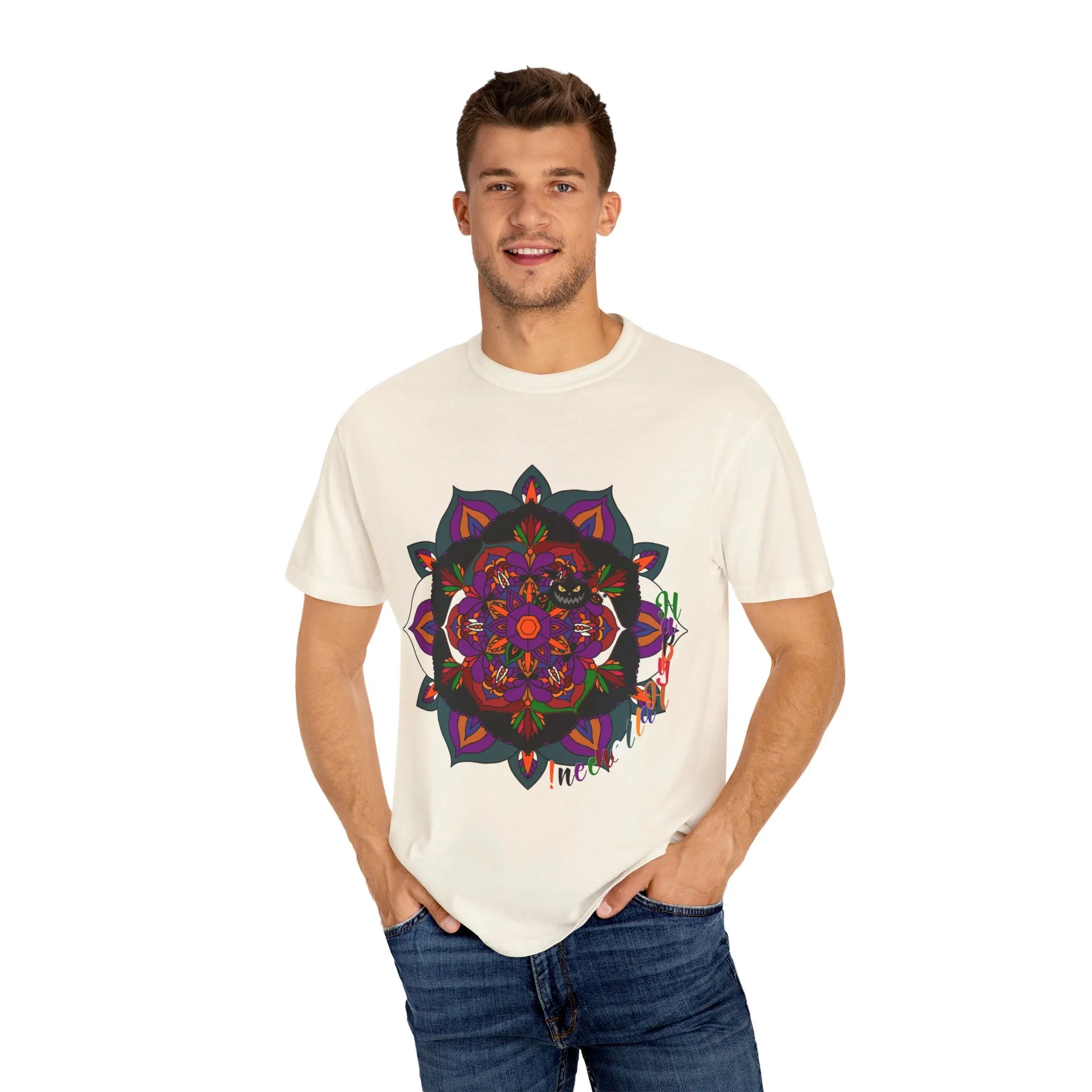 Handmade Mandala Design Halloween T-shirt - Unisex