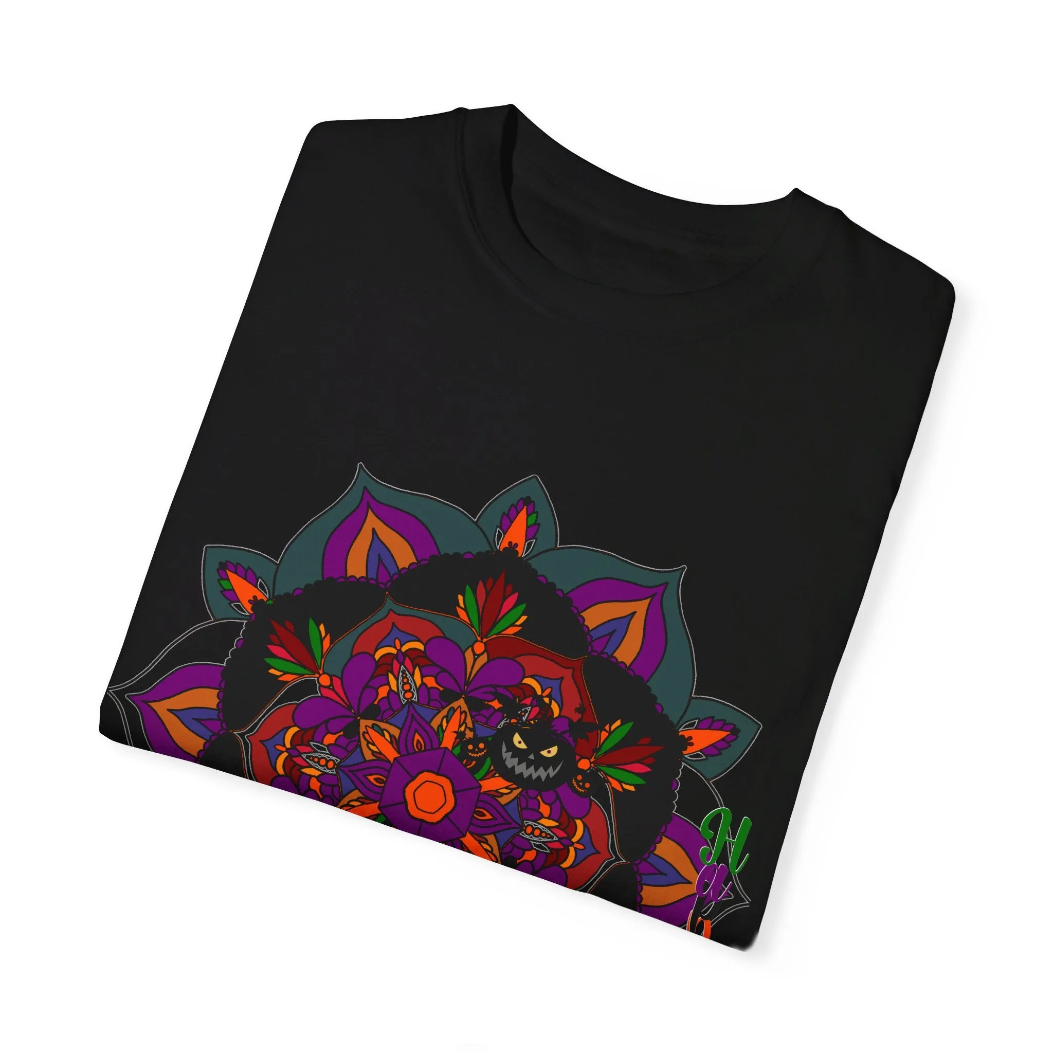 Handmade Mandala Design Halloween T-shirt - Unisex