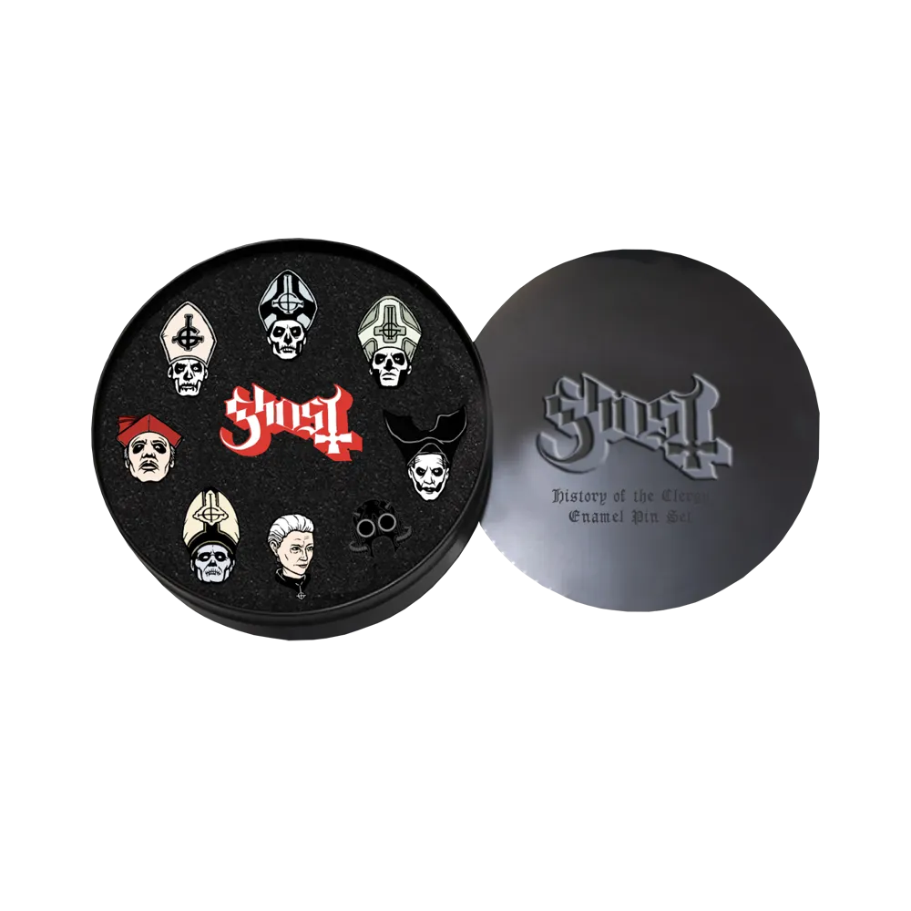 History of Ghost Collectors Tin Box Pin Set