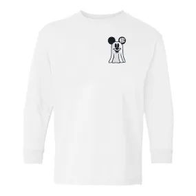 Kids Monogrammed Mickey Ghost Long Sleeve T-Shirt