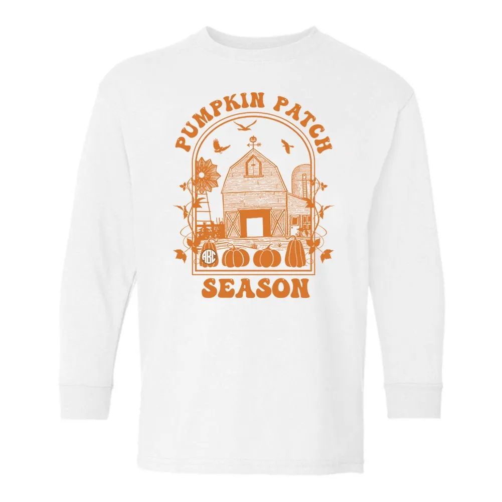 Kids Monogrammed 'Pumpkin Patch Season' Long Sleeve T-Shirt