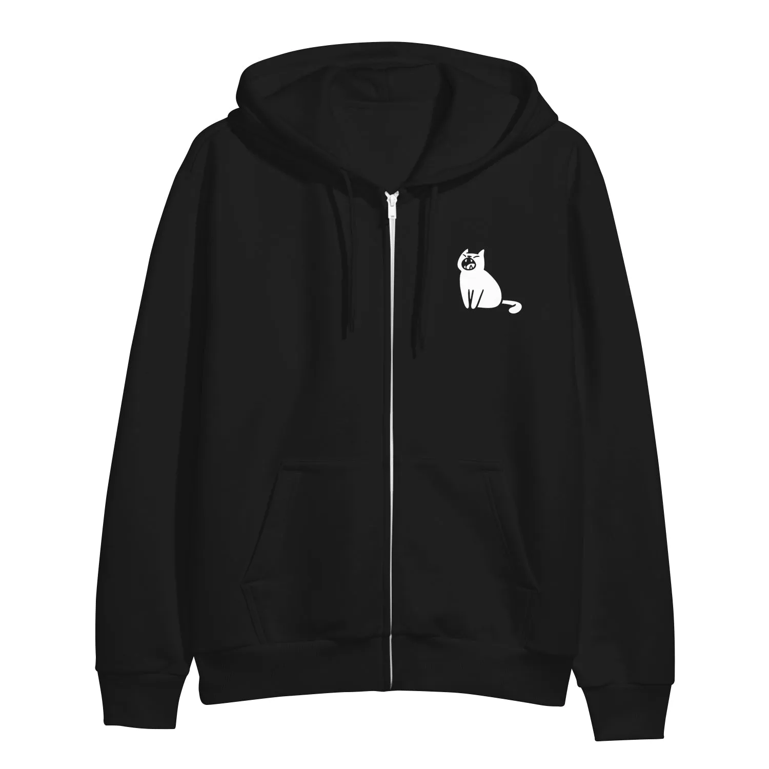 Kittens Cats Black - Zip Up Hoodie