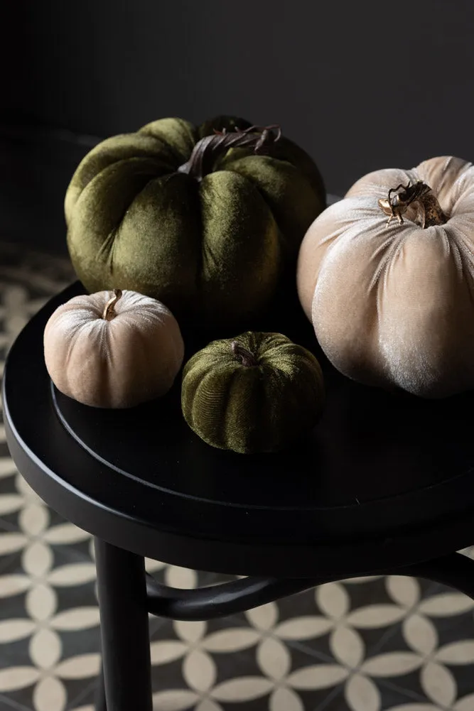 Large Green Velvet Pumpkin