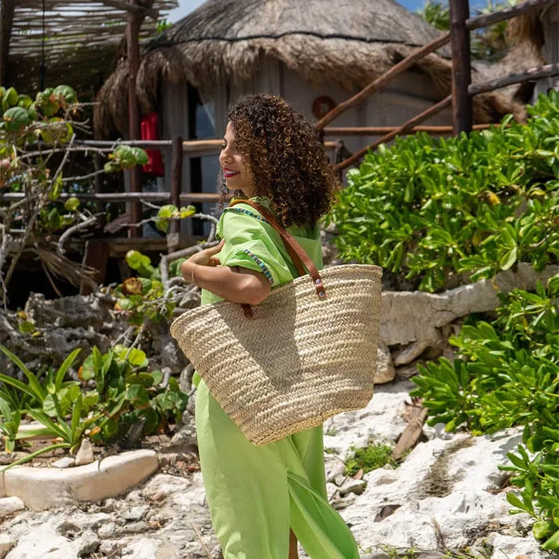 Large Straw Beach Bag