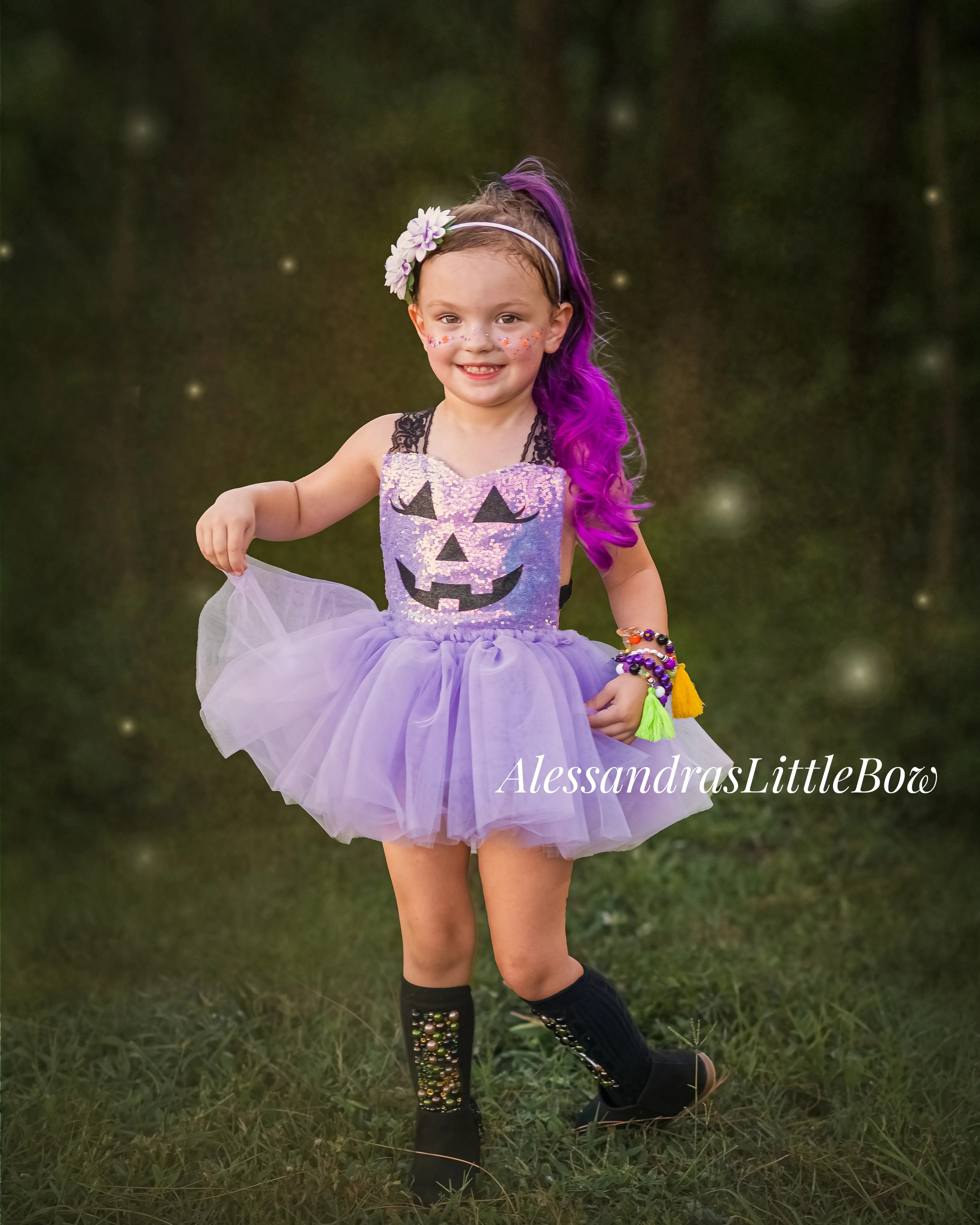 Lavender Pumpkin Tutu Romper