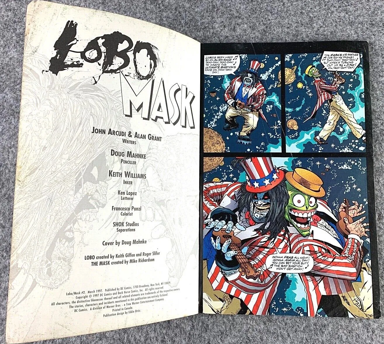 Lobo vs The Mask by DC Comics 1997 Vintage Set of 2 Rare Novels