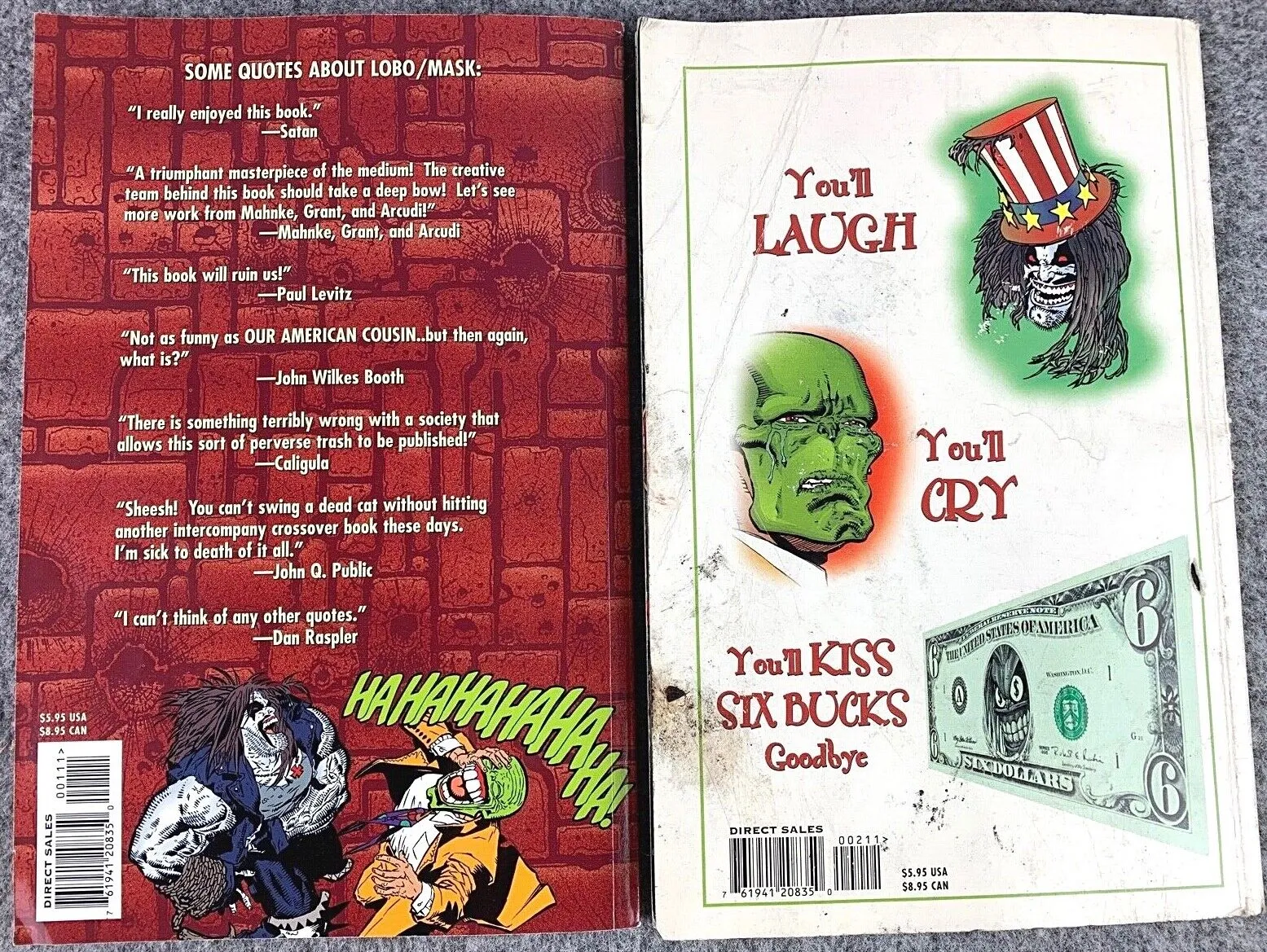 Lobo vs The Mask by DC Comics 1997 Vintage Set of 2 Rare Novels